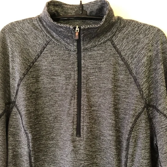 TEK GEAR DryTEK zippered athletic top w/thumb holes & hidden pocket in charcoal - Picture 1 of 10